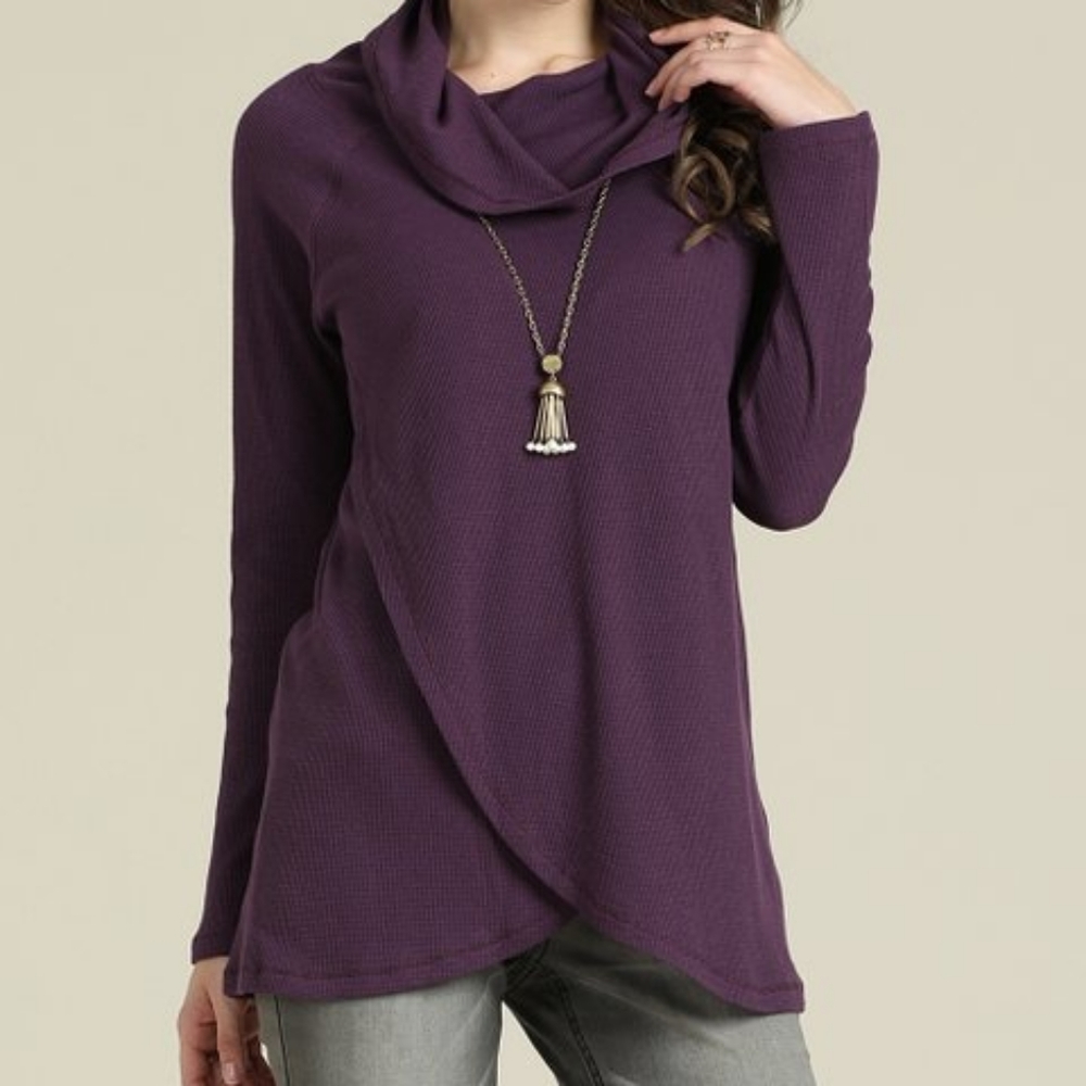 Suzanne Betro Purple Cowlneck Sweater XL